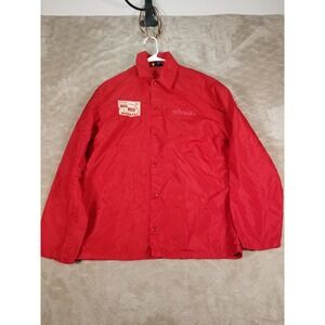VTG 70s Champion Button Down Nylon Coaches Jacket Nebraska Cornhuskers Sz Lg